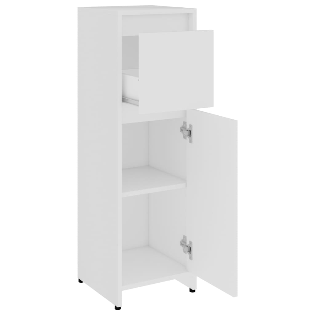 Set Mobili da Bagno 4 pz Bianco in Truciolato