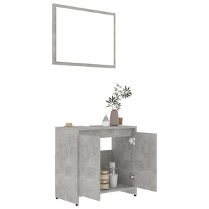 Set Mobili da Bagno 4 pz Grigio Cemento in Truciolato 3056893