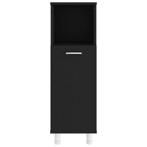 Set Mobili da Bagno 4 pz Nero in Truciolato