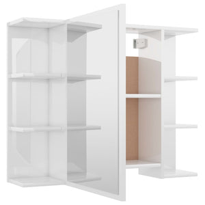 Set Mobili da Bagno 4 pz Bianco Lucido in Truciolato