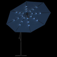 Ombrellone a Sbalzo con Luci LED Azzurro 350 cm 313785