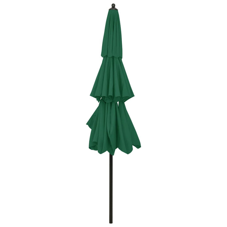 Ombrellone a 3 Livelli con Palo in Alluminio Verde 3 m cod mxl 9129