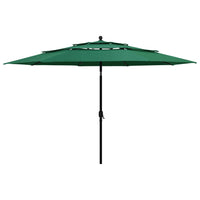 Ombrellone a 3 Livelli con Palo in Alluminio Verde 3,5 m cod mxl 19203