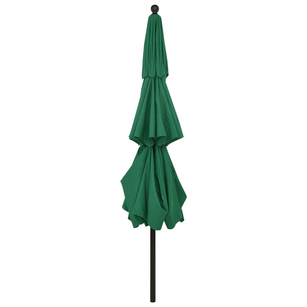 Ombrellone a 3 Livelli con Palo in Alluminio Verde 3,5 m cod mxl 19203