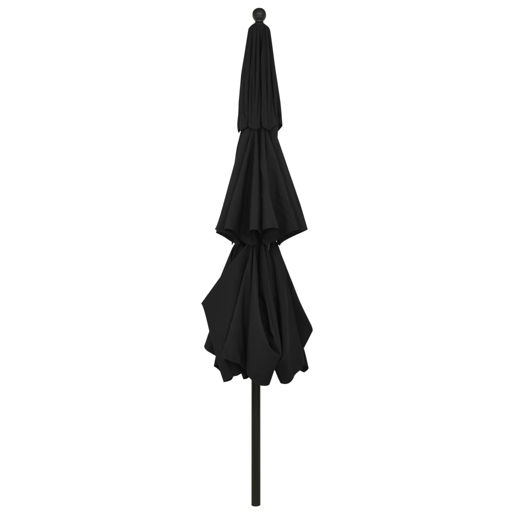 Ombrellone a 3 Livelli con Palo in Alluminio Nero 3,5 m cod mxl 15640