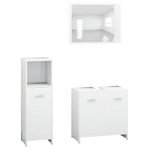 Set Mobili da Bagno 4 pz Bianco in Legno Multistratocod mxl 72517