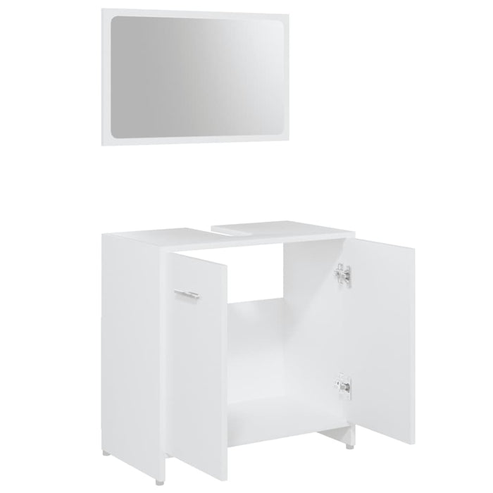 Set Mobili da Bagno 4 pz Bianco in Legno Multistrato 3056907