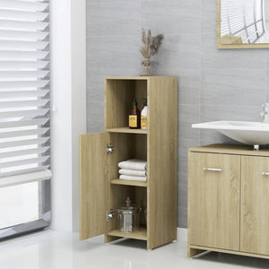 Set Mobili da Bagno 3 pz Rovere Sonoma in Truciolato 3056910