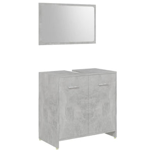 Set Mobili da Bagno 3 pz Grigio Cemento in Truciolato cod mxl 31364