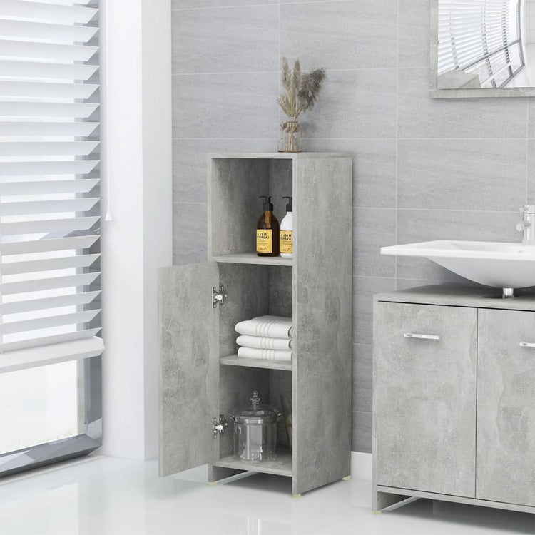 Set Mobili da Bagno 3 pz Grigio Cemento in Truciolato cod mxl 31364