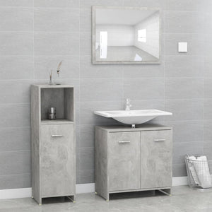 Set Mobili da Bagno 3 pz Grigio Cemento in Truciolato cod mxl 31364