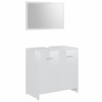 Set Mobili da Bagno 3 pz Bianco Lucido in Truciolato 3056913