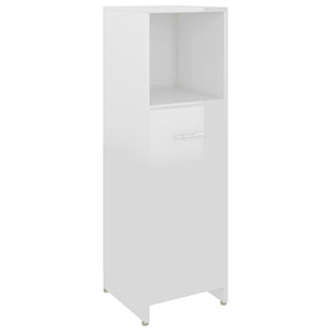 Set Mobili da Bagno 3 pz Bianco Lucido in Truciolato 3056913