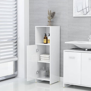 Set Mobili da Bagno 3 pz Bianco Lucido in Truciolato 3056913