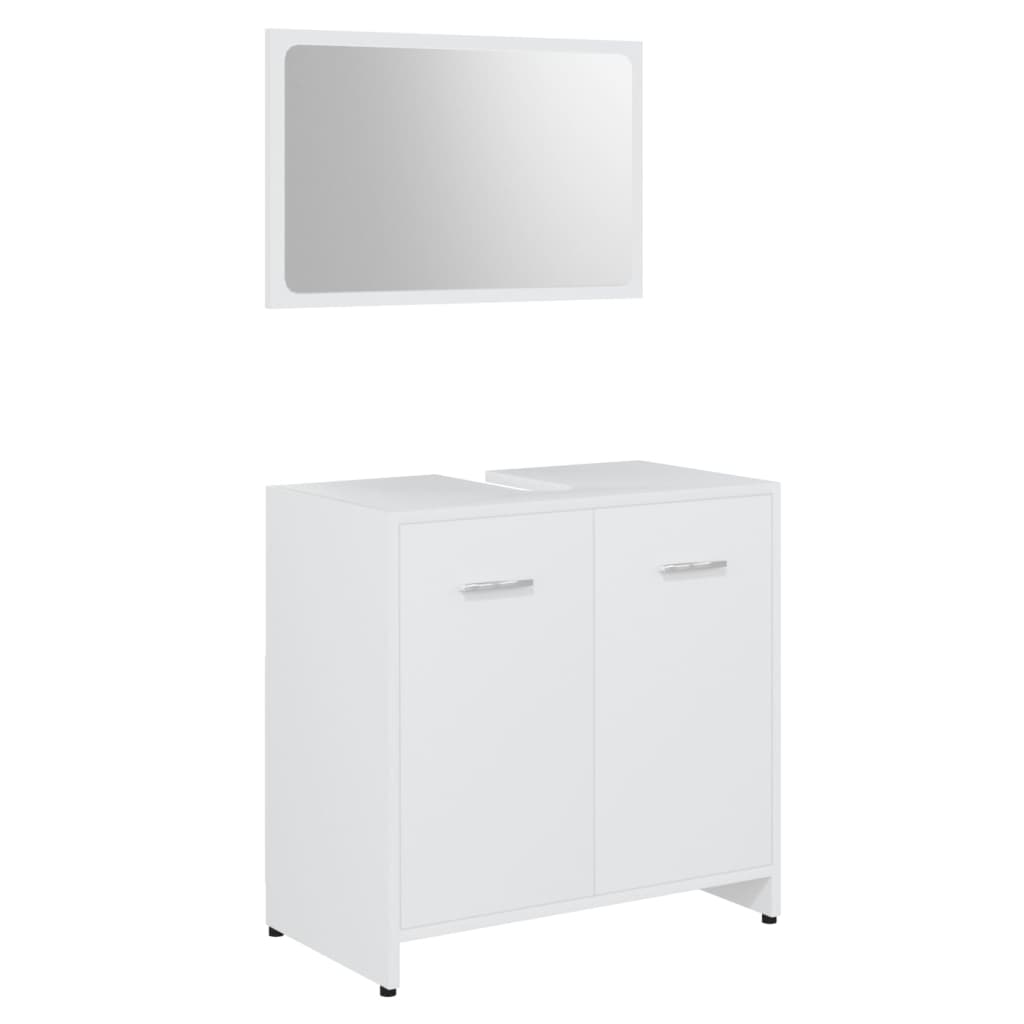 Set Mobili da Bagno 3 pz Bianco in Truciolato 3056916