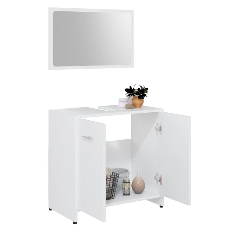 Set Mobili da Bagno 3 pz Bianco in Truciolato cod mxl 31388