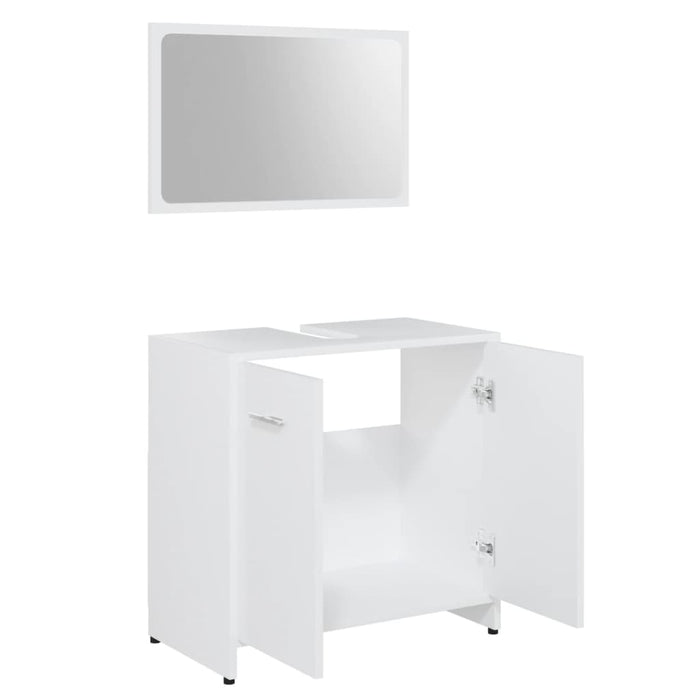 Set Mobili da Bagno 3 pz Bianco in Truciolato 3056916