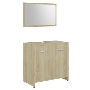 Set Mobili da Bagno 3 pz Rovere Sonoma in Truciolato 3056919