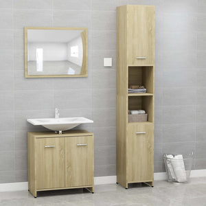 Set Mobili da Bagno 3 pz Rovere Sonoma in Truciolato 3056919