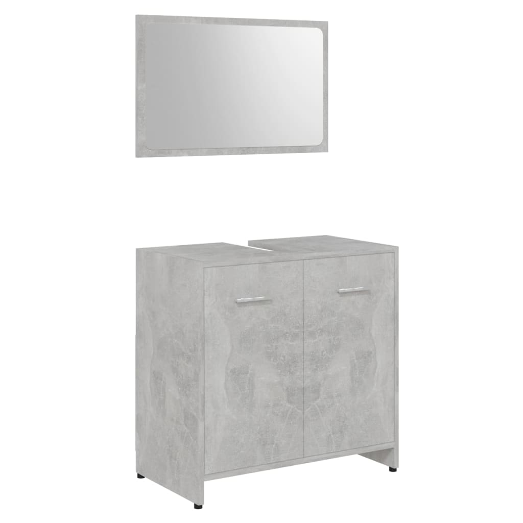 Set Mobili da Bagno 3 pz Grigio Cemento in Truciolato 3056920