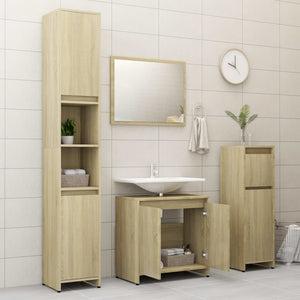 Set Mobili da Bagno 3 pz Rovere Sonoma in Truciolato cod mxl 23266