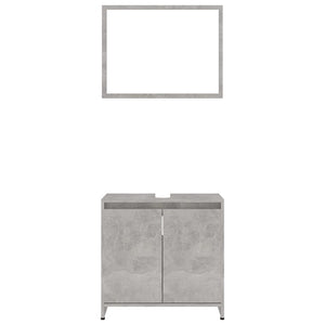 Set Mobili da Bagno 3 pz Grigio Cemento in Truciolato 3056929