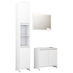 Set Mobili da Bagno 3 pz Bianco in Truciolato 3056934