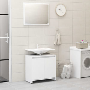 Set Mobili da Bagno 3 pz Bianco in Truciolato 3056934