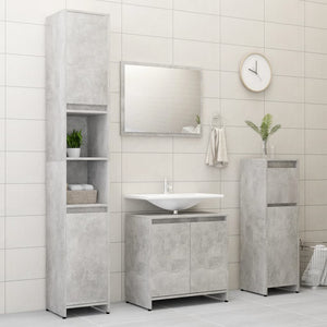 Set Mobili da Bagno 3 pz Grigio Cemento in Truciolato 3056938