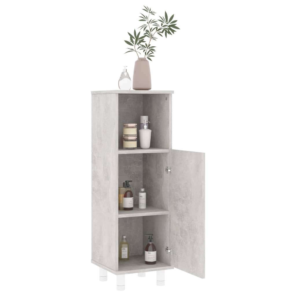 Set Mobili da Bagno 3 pz Grigio Cemento in Truciolato