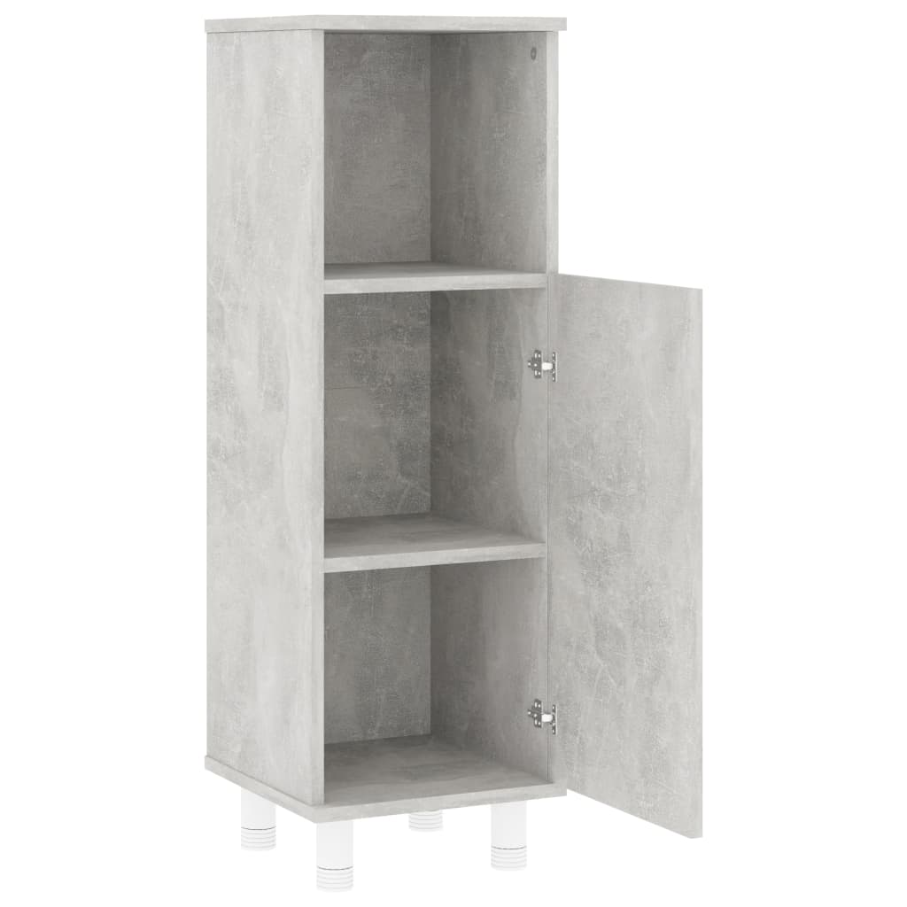 Set Mobili da Bagno 3 pz Grigio Cemento in Truciolato