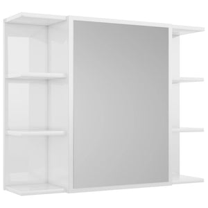 Set Mobili da Bagno 3 pz Bianco Lucido in Truciolato