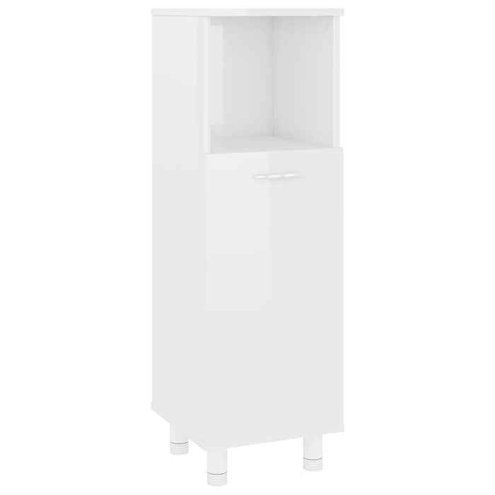 Set Mobili da Bagno 3 pz Bianco Lucido in Truciolato