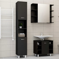 Set Mobili da Bagno 3 pz Nero in Truciolato 3056953