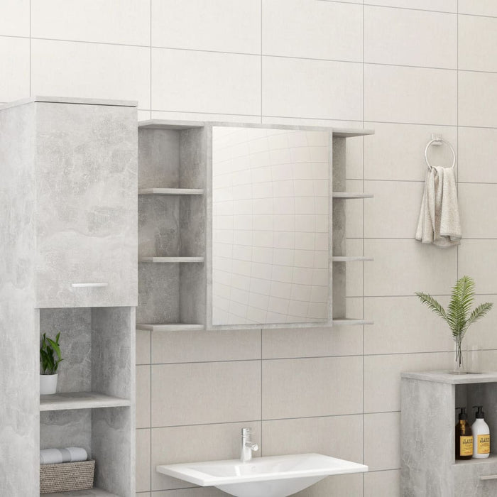 Set Mobili da Bagno 3 pz Grigio Cemento in Truciolato 3056956