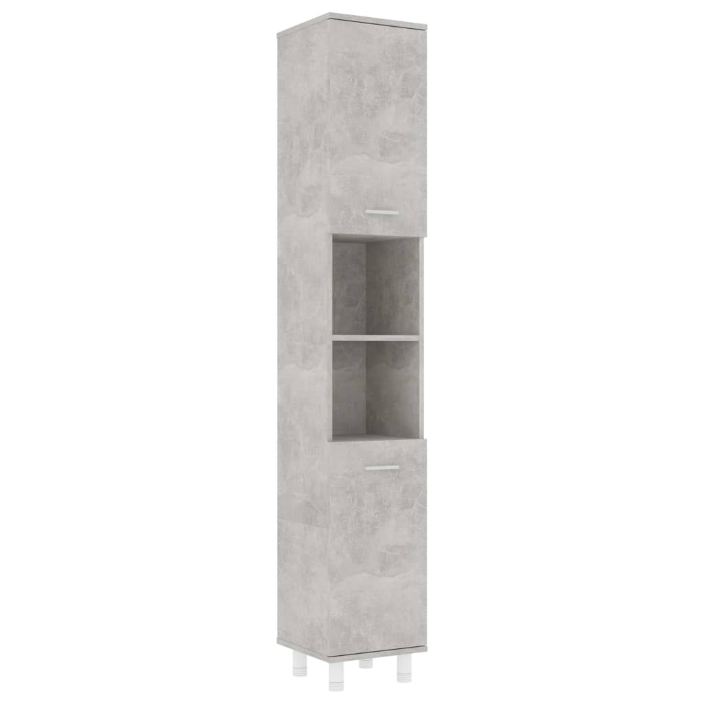 Set Mobili da Bagno 3 pz Grigio Cemento in Truciolato