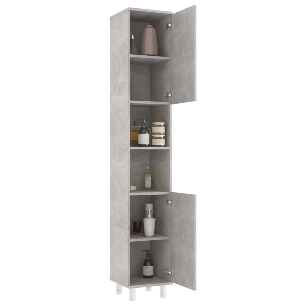 Set Mobili da Bagno 3 pz Grigio Cemento in Truciolato