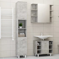 Set Mobili da Bagno 3 pz Grigio Cemento in Truciolato 3056956