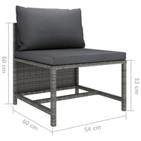 Divano da Giardino a 4 Posti con Cuscini Grigio in Polyrattan 313501