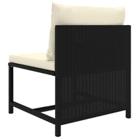 Divano Centrale Modulare con Cuscini in Polyrattan Nero cod mxl 64883