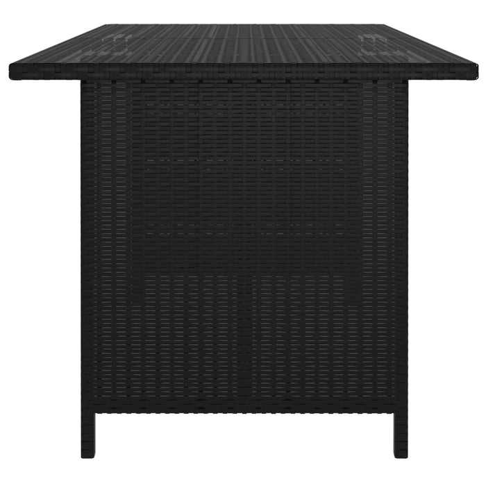 Tavolo da Pranzo da Giardino Nero 110x70x65 cm in Polyrattan 313511