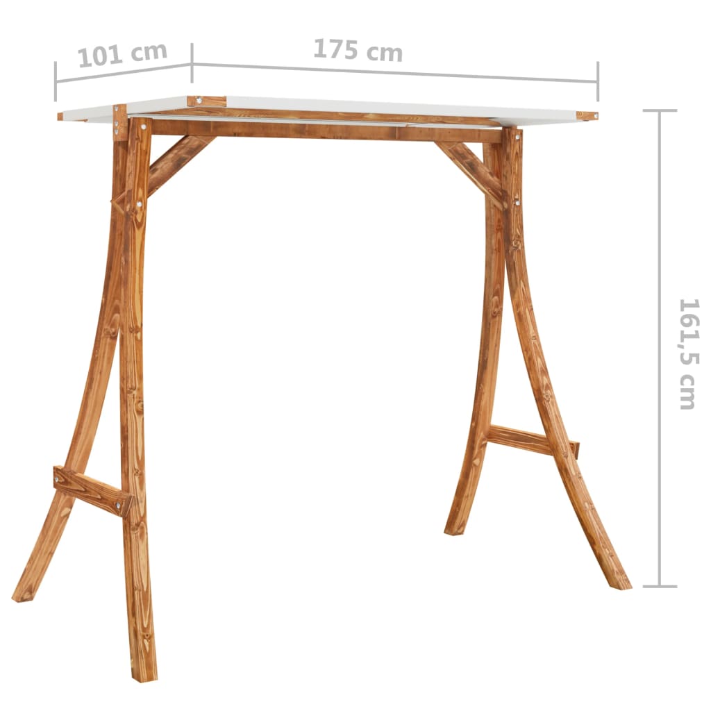 Altalena con Tetto Crema Legno Massello Ricurvo Finitura Teak