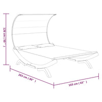 Lettino con Tettuccio 165x203x126 cm in Legno Curvato Crema cod mxl 71230