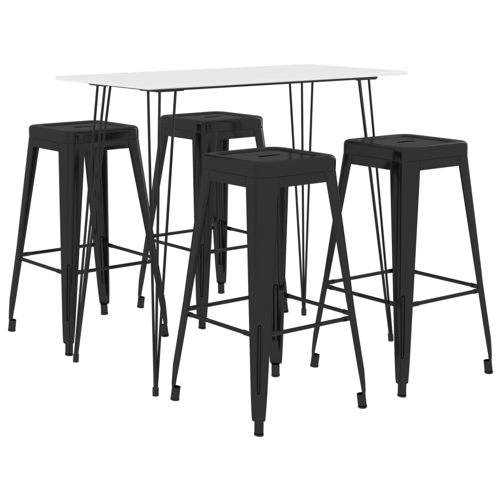 Set da Bar 5 pz Bianco e Nero 3057401