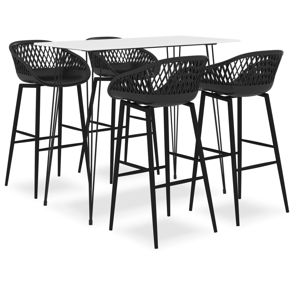 Set da Bar 5 pz Bianco e Nero 3057403