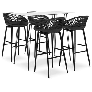 Set da Bar 5 pz Bianco e Nero 3057403