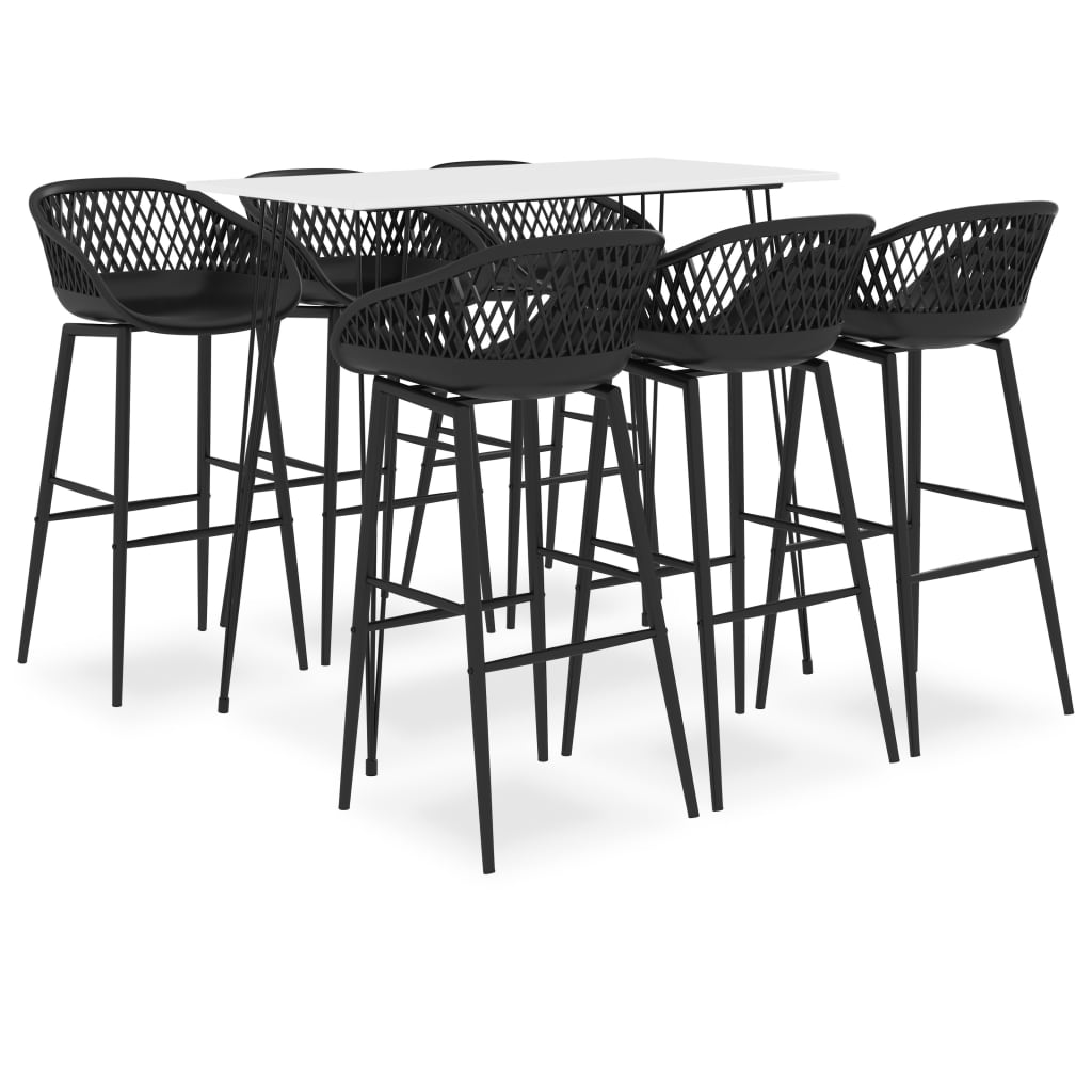 Set da Bar 7 pz Bianco e Nero 3057417