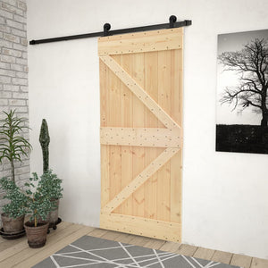 Porta Scorrevole con Set Hardware 80x210 cm in Legno di Pinocod mxl 72449