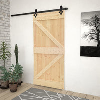 Porta Scorrevole con Set Hardware 90x210 cm in Legno di Pino 3057495