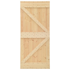 Porta Scorrevole con Set Hardware 100x210 cm in Legno di Pino 3057504